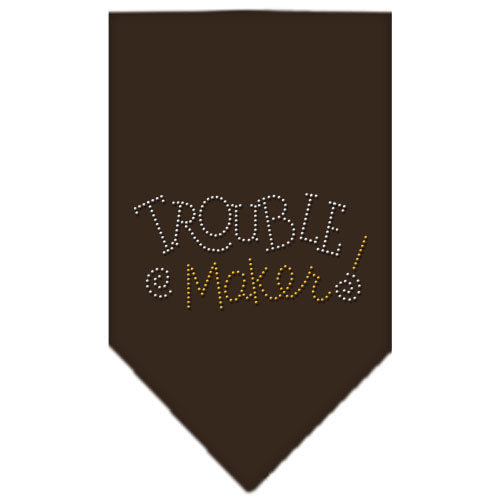 Trouble Maker Rhinestone Bandana Cocoa Large GreatEagleInc