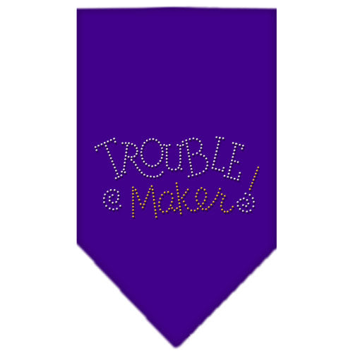 Trouble Maker Rhinestone Bandana Purple Large GreatEagleInc