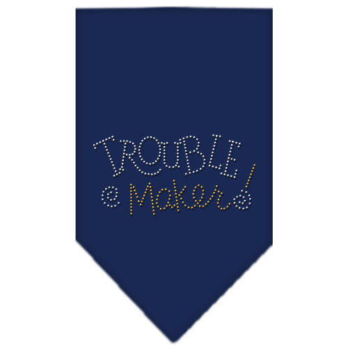 Trouble Maker Rhinestone Bandana Navy Blue Small Default Title