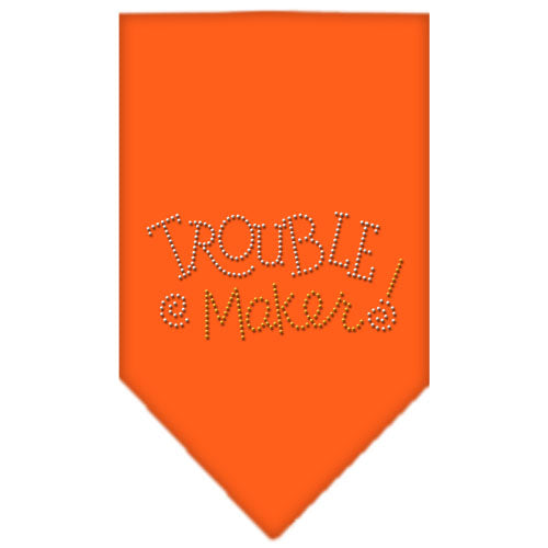 Trouble Maker Rhinestone Bandana Orange Small GreatEagleInc