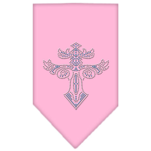 Warriors Cross Rhinestone Bandana Light Pink Large GreatEagleInc