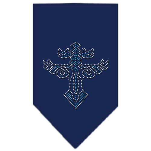 Warriors Cross Rhinestone Bandana Navy Blue Large GreatEagleInc