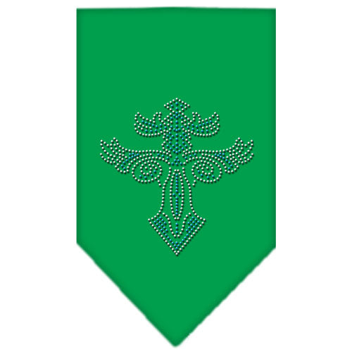 Warriors Cross Rhinestone Bandana Emerald Green Small GreatEagleInc