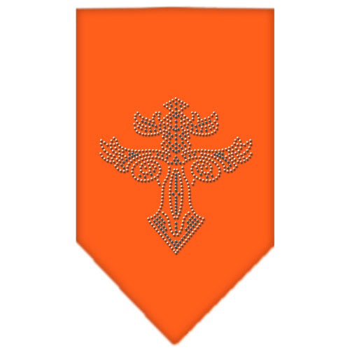 Warriors Cross Rhinestone Bandana Orange Small GreatEagleInc