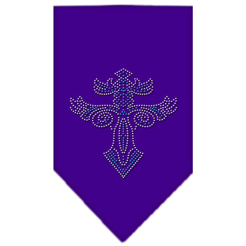 Warriors Cross Rhinestone Bandana Purple Small GreatEagleInc