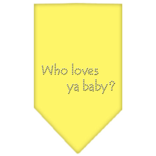 Who Loves Ya Baby Rhinestone Bandana Yellow Large Default Title