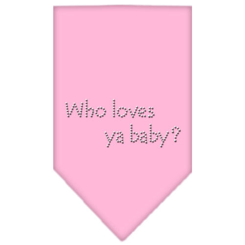 Who Loves Ya Baby Rhinestone Bandana Light Pink Small Default Title