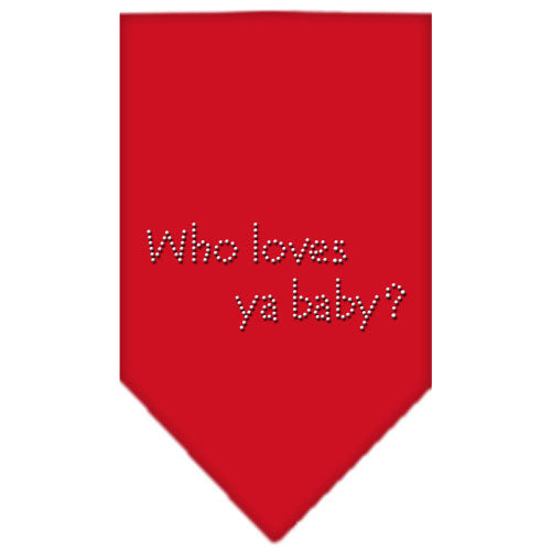 Who Loves Ya Baby Rhinestone Bandana Red Small Default Title