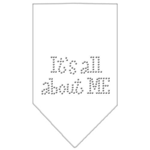 Its All About Me Rhinestone Bandana White Large GreatEagleInc