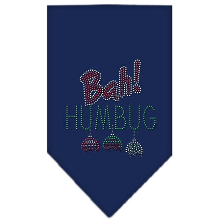 Bah Humbug Rhinestone Bandana Navy Blue Large GreatEagleInc