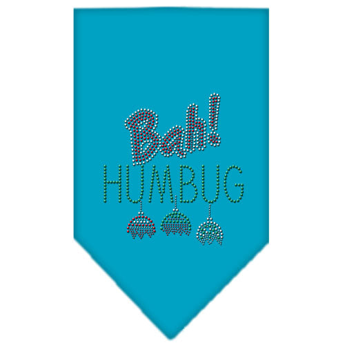 Bah Humbug Rhinestone Bandana Turquoise Small GreatEagleInc