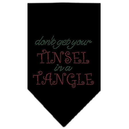 Tinsel In A Tangle Rhinestone Bandana Black Large GreatEagleInc