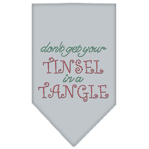 Tinsel In A Tangle Rhinestone Bandana Grey Large Default Title