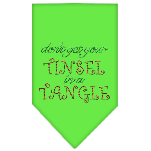 Tinsel In A Tangle Rhinestone Bandana Lime Green Large GreatEagleInc