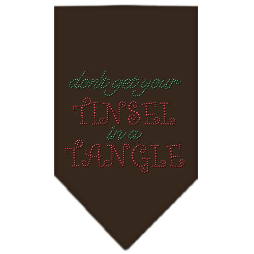 Tinsel In A Tangle Rhinestone Bandana Brown Small GreatEagleInc