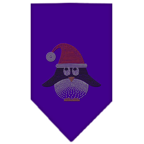 Santa Penguin Rhinestone Bandana Purple Large Default Title