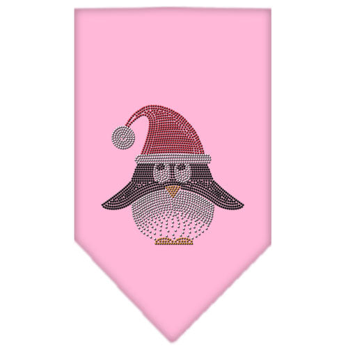 Santa Penguin Rhinestone Bandana Light Pink Small GreatEagleInc