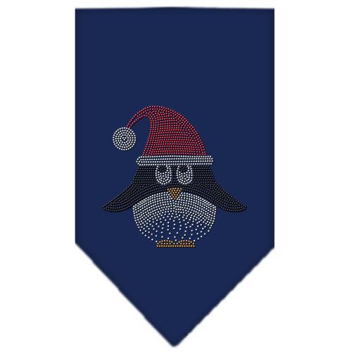 Santa Penguin Rhinestone Bandana Navy Blue Small Default Title