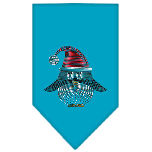 Santa Penguin Rhinestone Bandana Turquoise Small Default Title