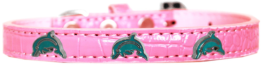 Dolphin Widget Croc Dog Collar Light Pink Size 10 GreatEagleInc