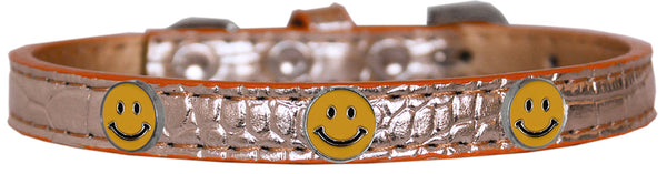 Happy Face Widget Croc Dog Collar Copper Size 10 GreatEagleInc