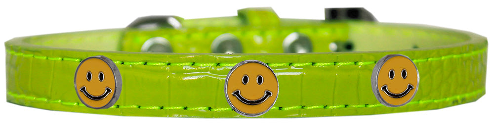 Happy Face Widget Croc Dog Collar Lime Green Size 12 GreatEagleInc