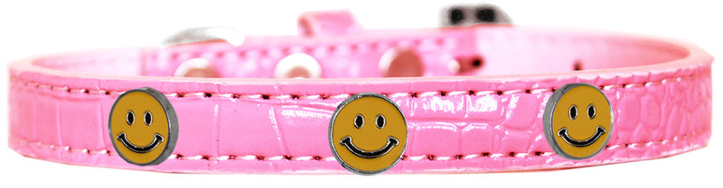 Happy Face Widget Croc Dog Collar Light Pink Size 10 GreatEagleInc