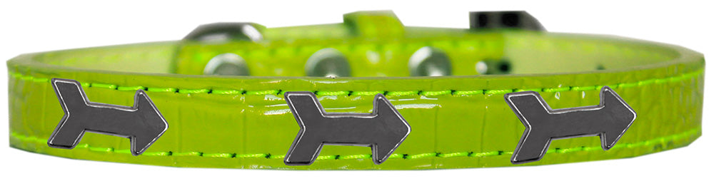 Arrows Widget Croc Dog Collar Lime Green Size 20 GreatEagleInc