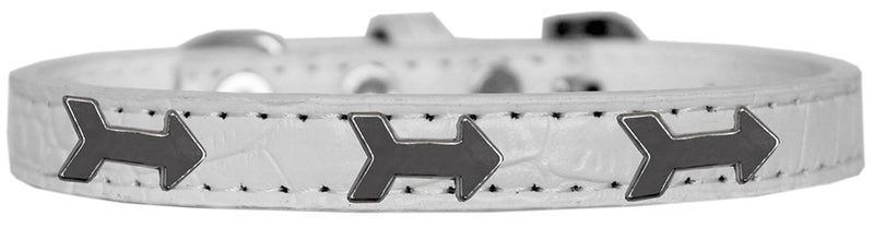 Arrows Widget Croc Dog Collar White Size 18 GreatEagleInc
