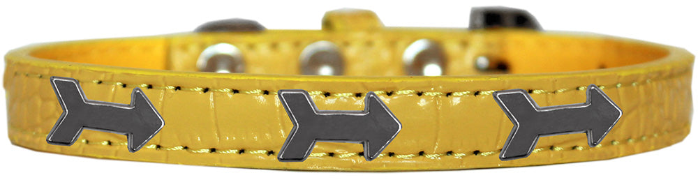 Arrows Widget Croc Dog Collar Yellow Size 12 GreatEagleInc