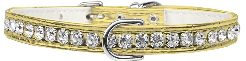 Beverly Style Strass-Designer-Krokodil-Hundehalsband, Gold, Größe 8