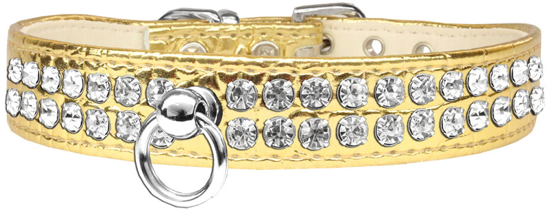 Stil Nr. 72 Strass-Designer-Krokodil-Hundehalsband Gold Größe 10