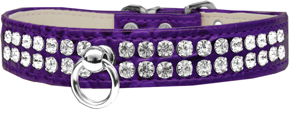 Style #72 Rhinestone Designer Croc Dog Collar Purple Size 24 Default Title