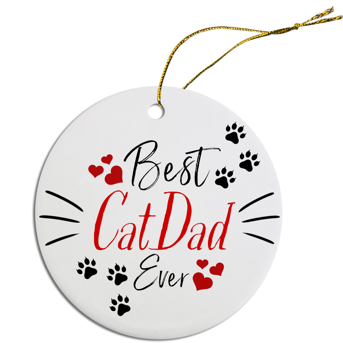 Round Christmas Ornament Best Cat Dad Default Title