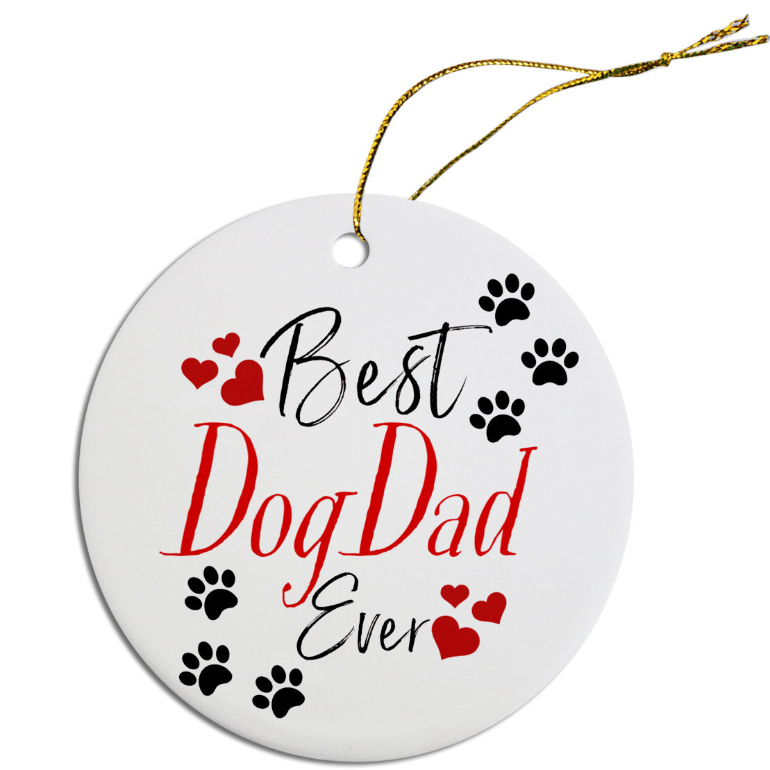 Round Christmas Ornament Best Dog Dad Default Title