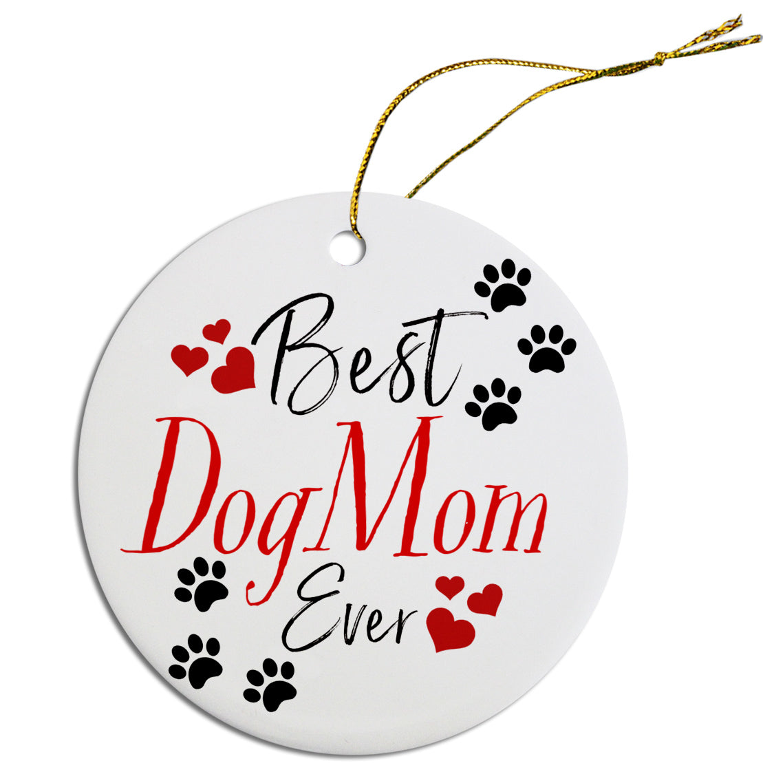 Round Christmas Ornament Best Dog Mom Default Title