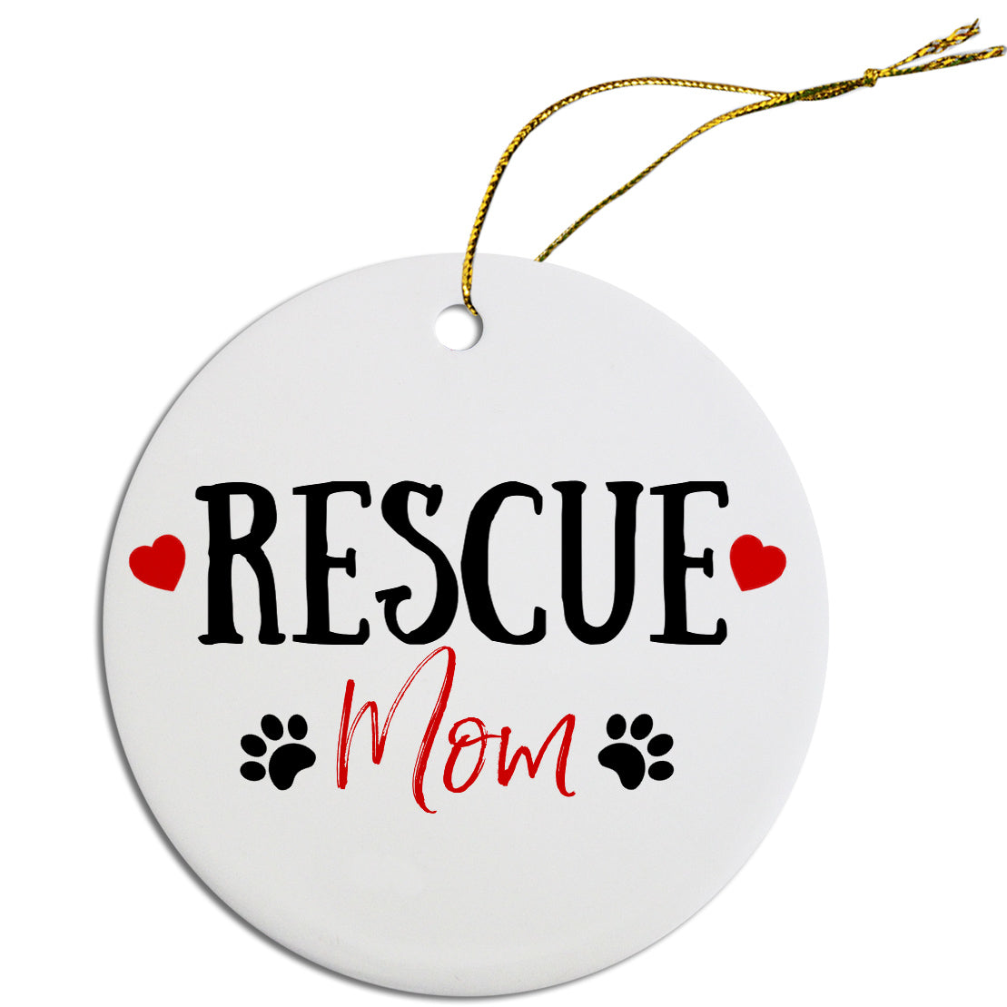 Round Christmas Ornament Rescue Mom Default Title