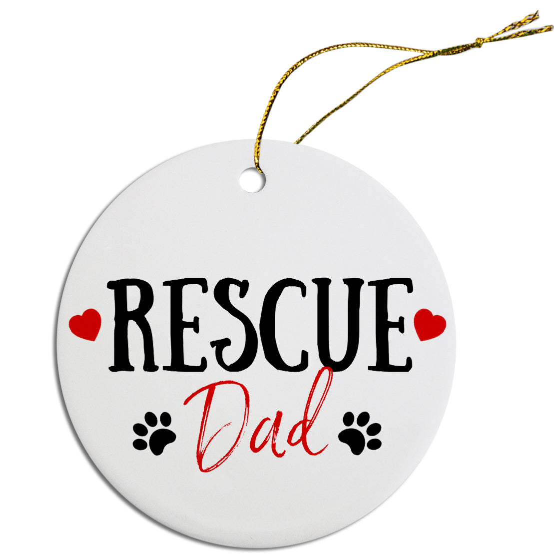 Round Christmas Ornament Rescue Dad Default Title