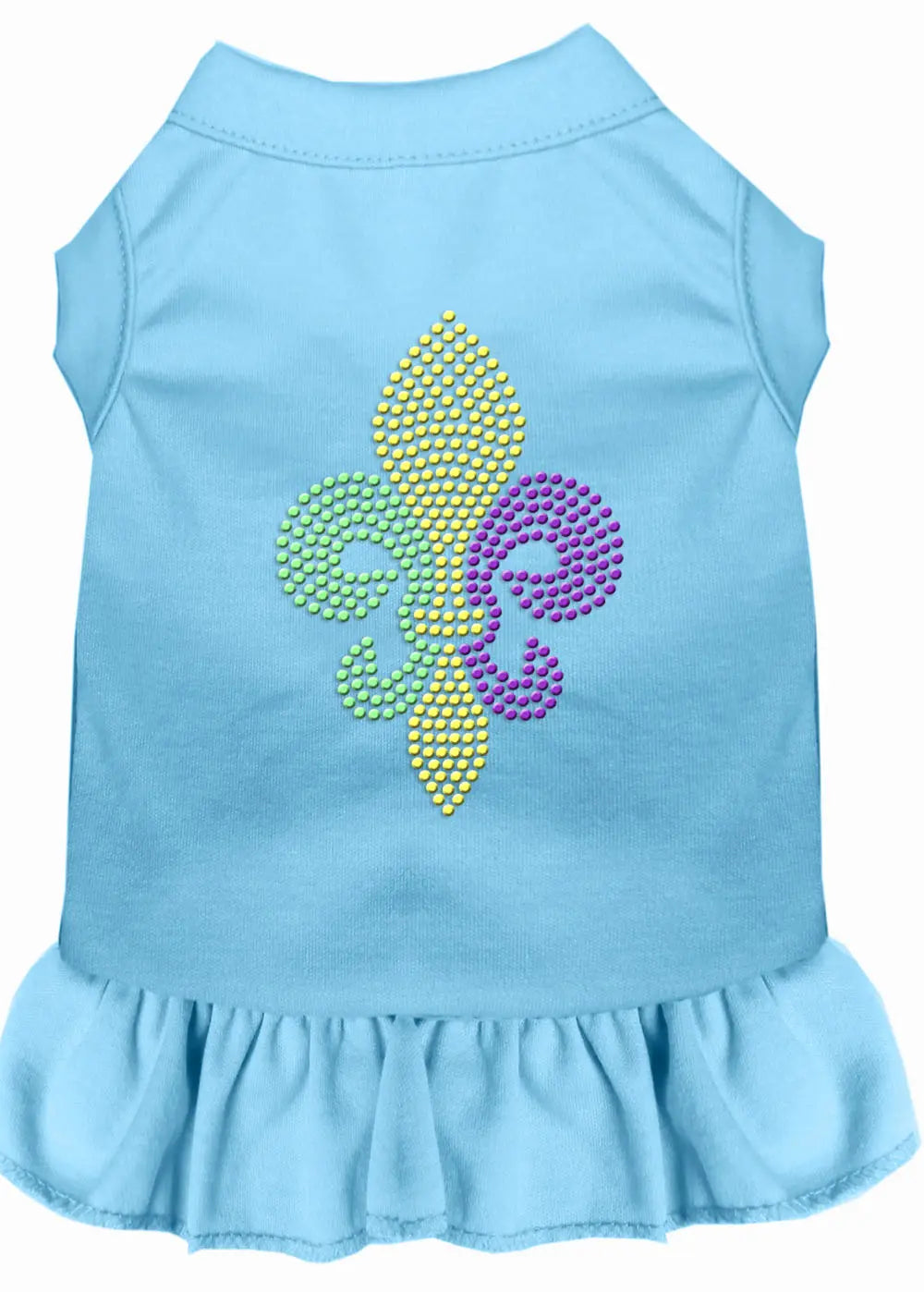 Mardi Gras Fleur De Lis Rhinestone Dress Baby Blue Xxxl Default Title
