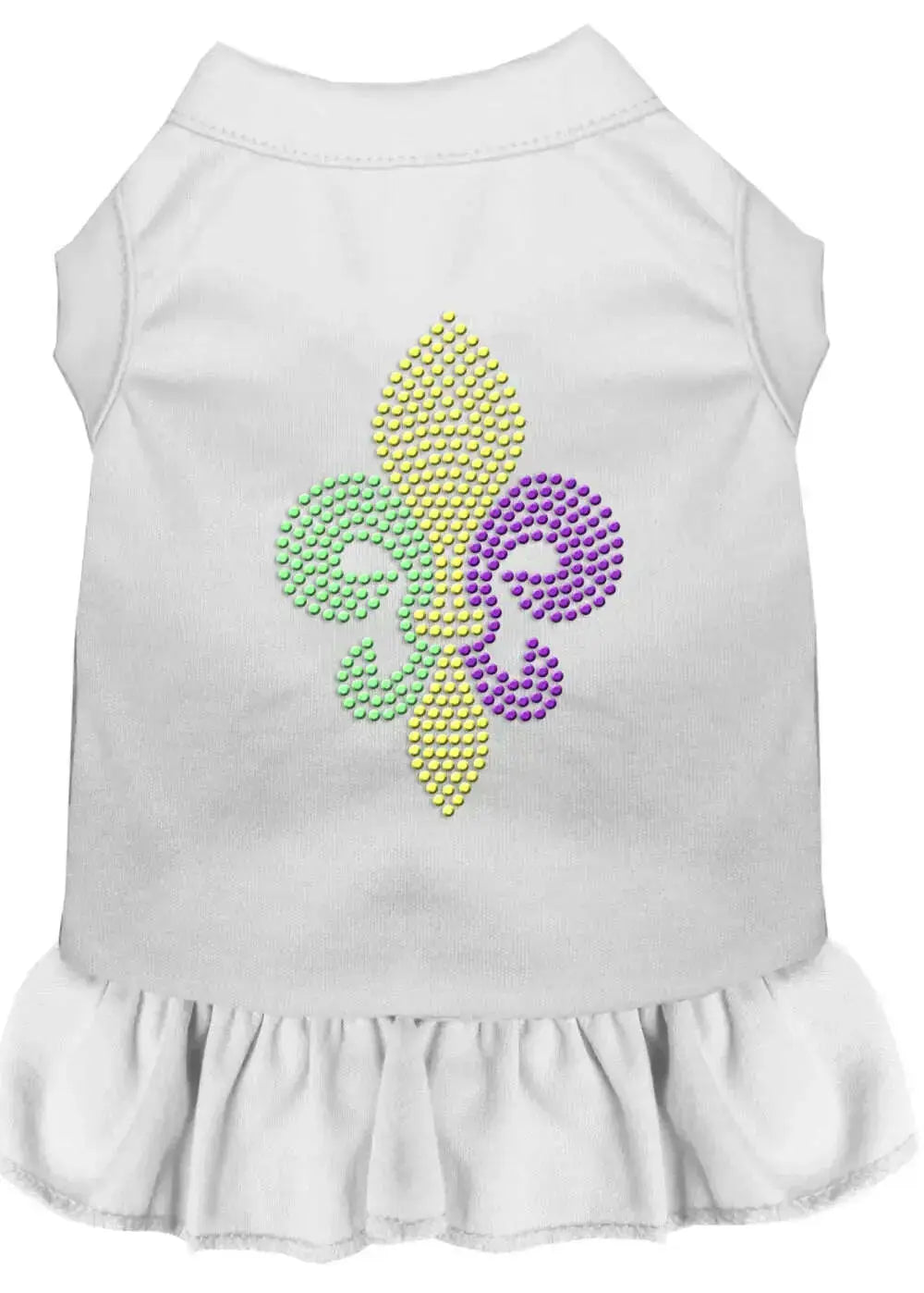 Mardi-Gras-Fleur-De-Lis-Rhinestone-Dress-White-Xxl-GreatEagleInc-320074985