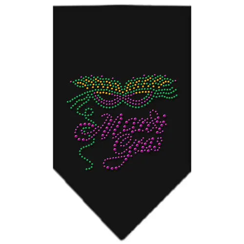 Mardi Gras Rhinestone Bandana Black Small Default Title