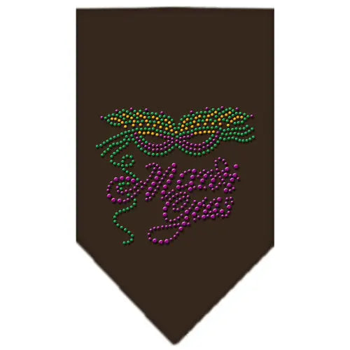 Mardi Gras Rhinestone Bandana Cocoa Large Default Title