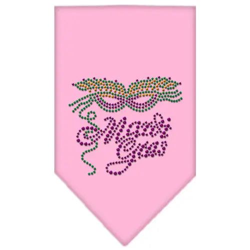 Mardi Gras Rhinestone Bandana Light Pink Small Default Title