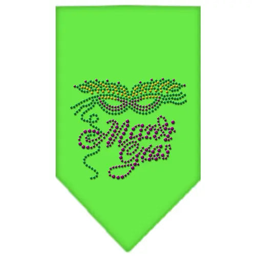 Mardi Gras Rhinestone Bandana Lime Green Large Default Title