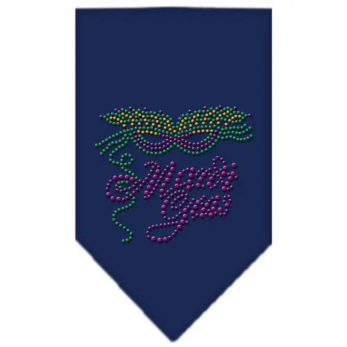 Mardi Gras Rhinestone Bandana Navy Blue Large Default Title