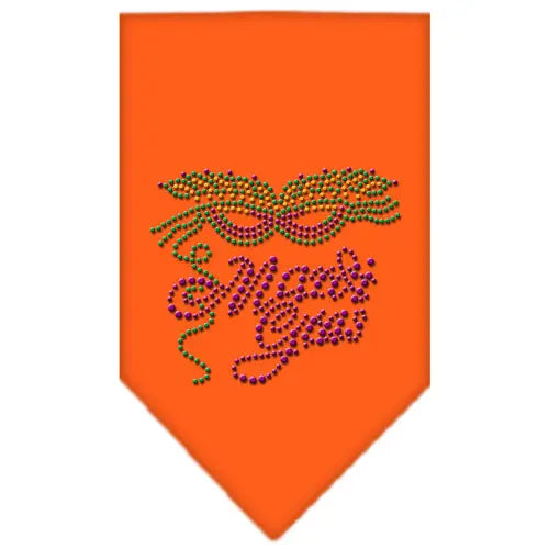 Mardi Gras Rhinestone Bandana Orange Large Default Title