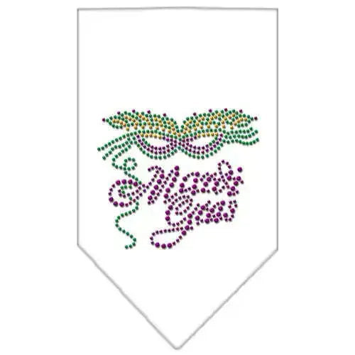 Mardi-Gras-Rhinestone-Bandana-White-Small-GreatEagleInc-319131039