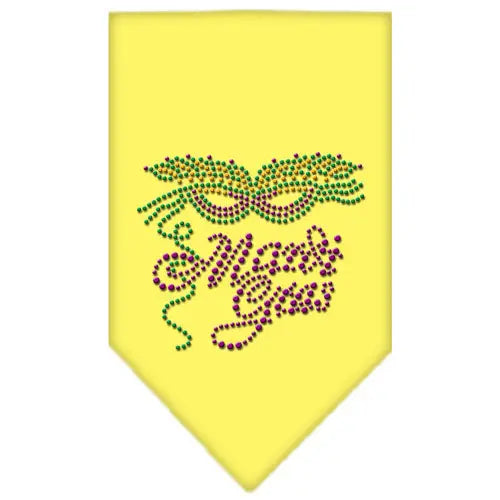 Mardi Gras Rhinestone Bandana Yellow Small Default Title