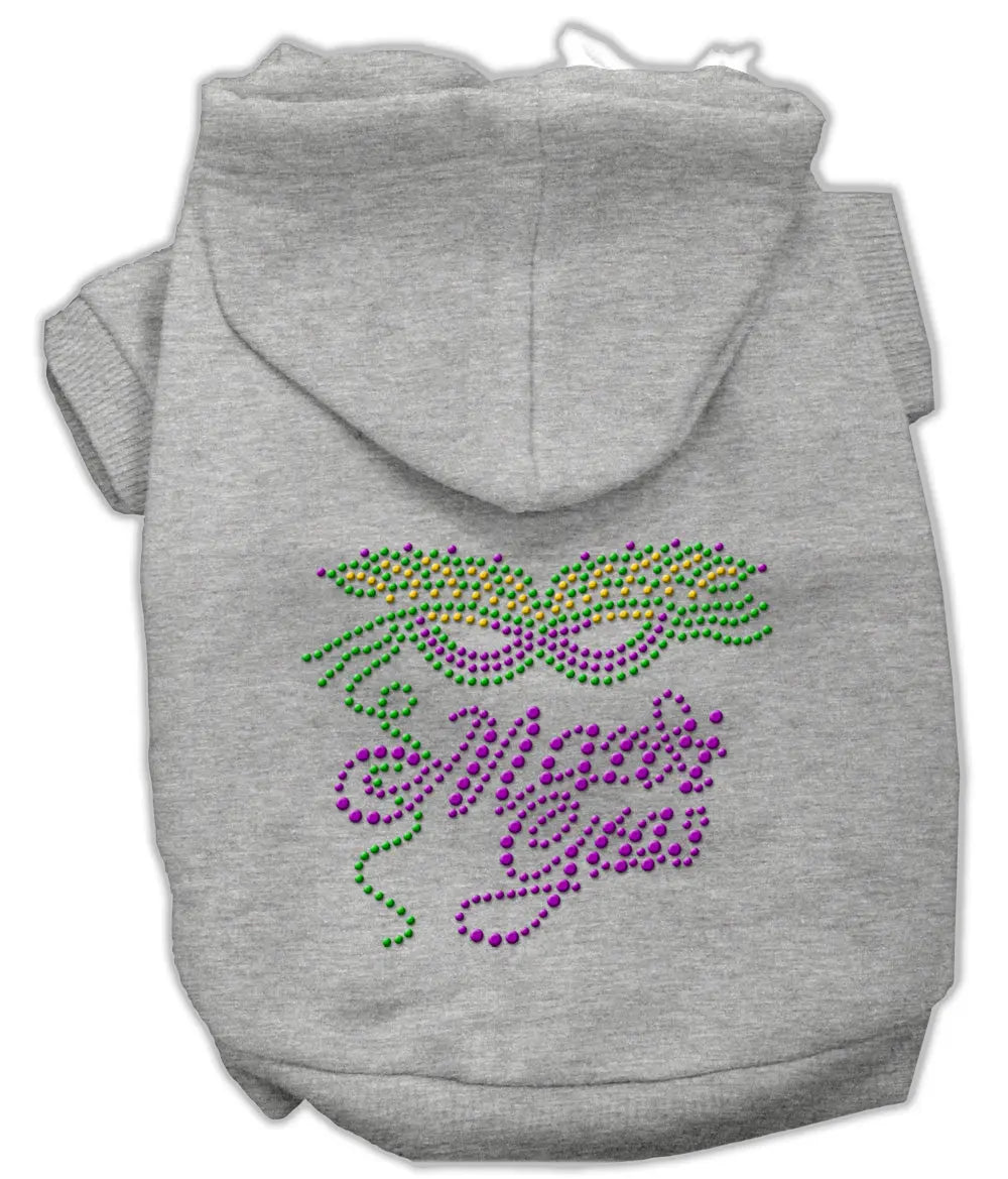 Mardi Gras Rhinestud Hoodies Grey Xxxl Default Title