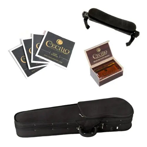 Mendini MV500+92D Flamed 1-Piece Back Solid Wood Violin with Case, Tuner, Shoulder Rest, Bow, Rosin, Bridge and Strings (Size: 3/4)